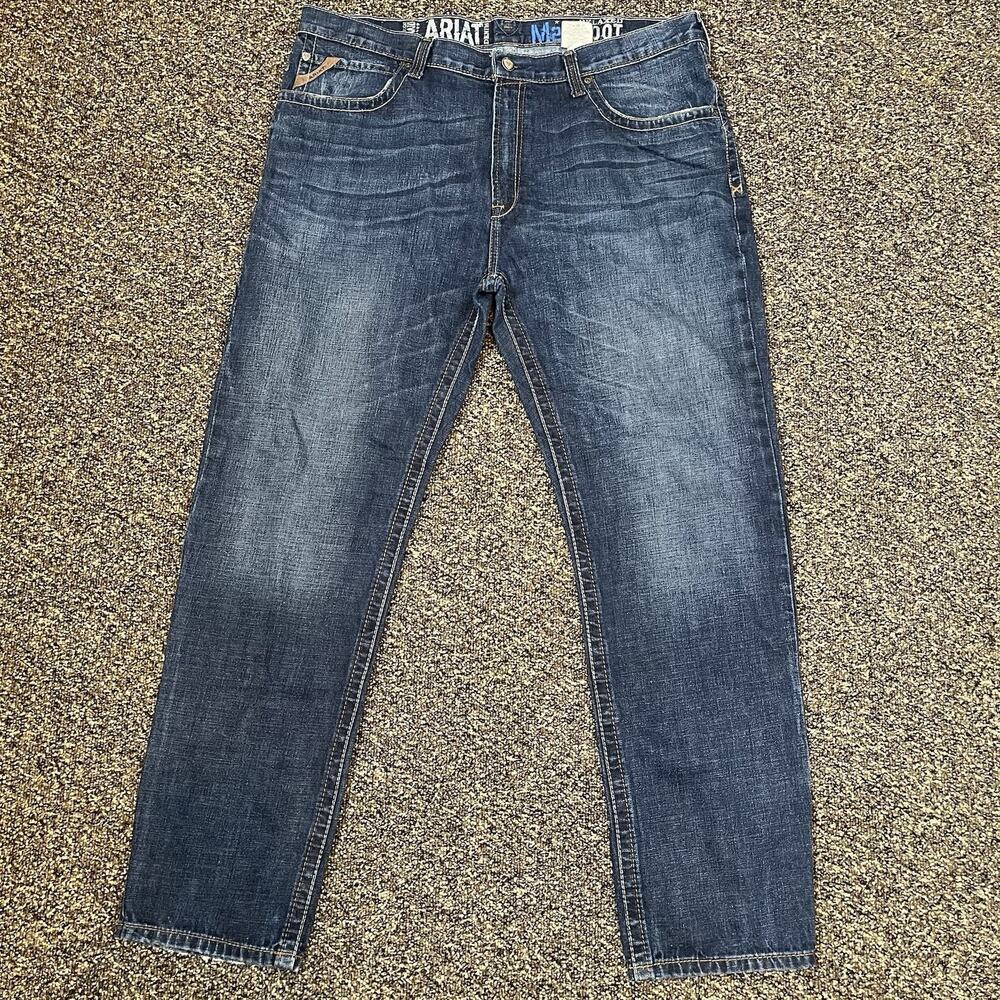 Ariat M2 Relaxed Boot Cut Jeans Mens 40x34 Dark Blue Denim Western Workwear